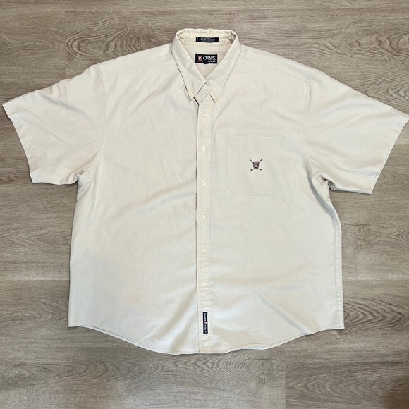 Chaps Ralph Lauren Golf Shirt Men's 2XB Golf Crest Short‎ Sleeve Button Up - Picture 1 of 5